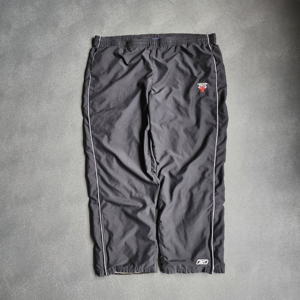 Vintage Baggy Chicago Bulls Reebok Black Polyester Track Sweatpants XXL